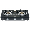 Glass Top Triple Burner tabel gas stove, gas cooker